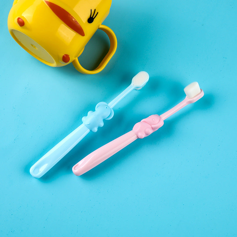 Yunrou Wan Mao children's toothbrush single pack 2-10 years old baby cartoon elephant soft hair toothbrush factory wholesale - image 3
