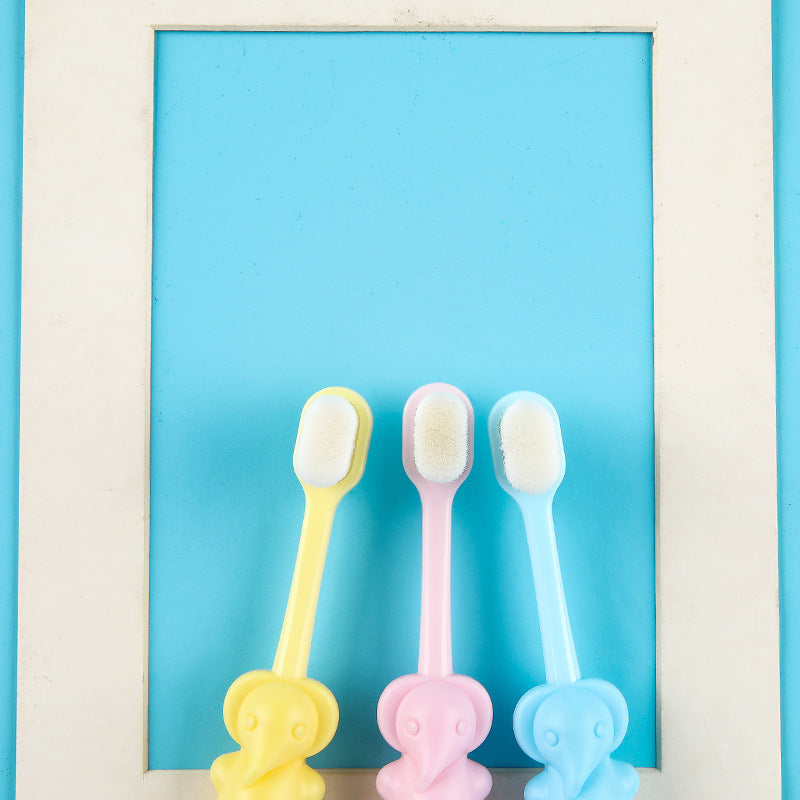 Yunrou Wan Mao children's toothbrush single pack 2-10 years old baby cartoon elephant soft hair toothbrush factory wholesale - image 4
