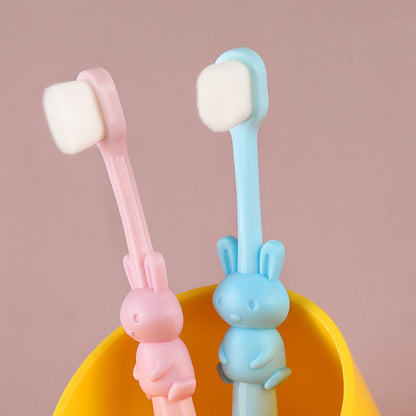 Small rabbit children ten thousand hair toothbrush single pack 2-10 years old baby soft hair toothbrush factory wholesale - image 3