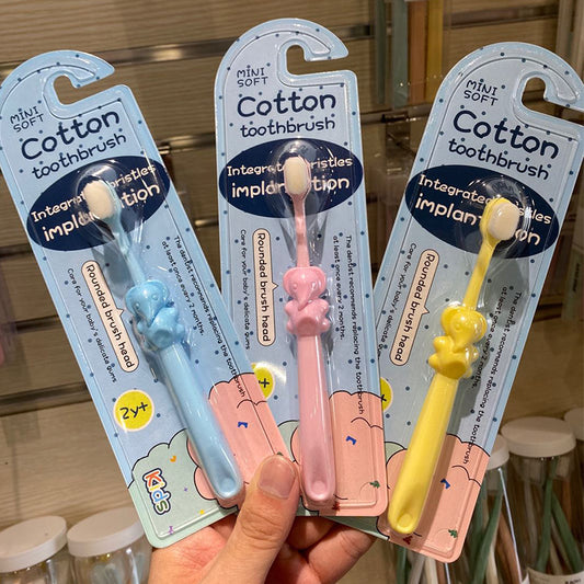 Mixuan baby elephant children's toothbrush single pack 1-12 years old yunrou Wanmao infant baby soft hair toothbrush wholesale - image 1