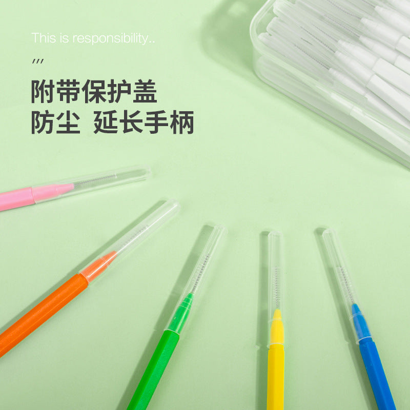 Medical cleaning I-shaped interdental brush interdental brush orthodontic toothbrush adult children soft hair interdental brush 30 - image 2