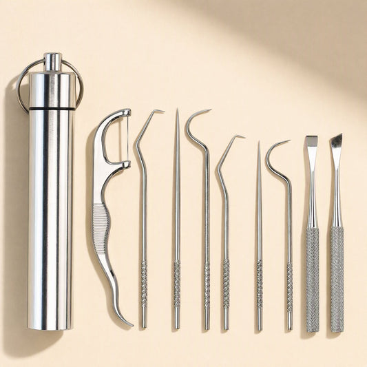 Portable stainless steel toothpick, 8 cm long - view 2