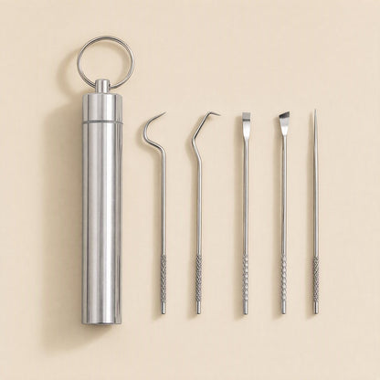 Portable stainless steel toothpick, 8 cm long - view 3