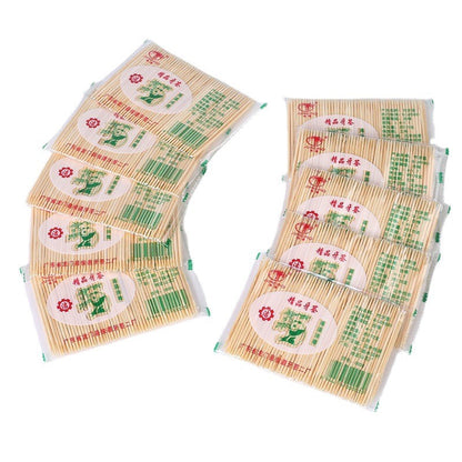 Disposable toothpick double thick and thin toothpick fruit pick restaurant hotel home toothpick natural bamboo toothpick dental floss - image 5
