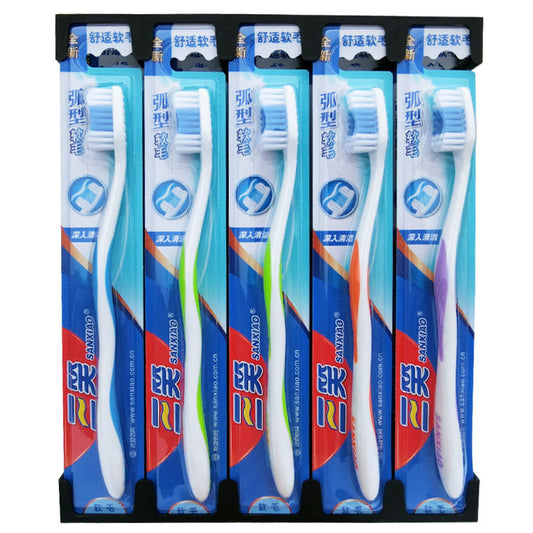 Sanxiao toothbrush adult soft bristle toothbrush comfortable soft bristle family 998n toothbrush wholesale specials - image 2