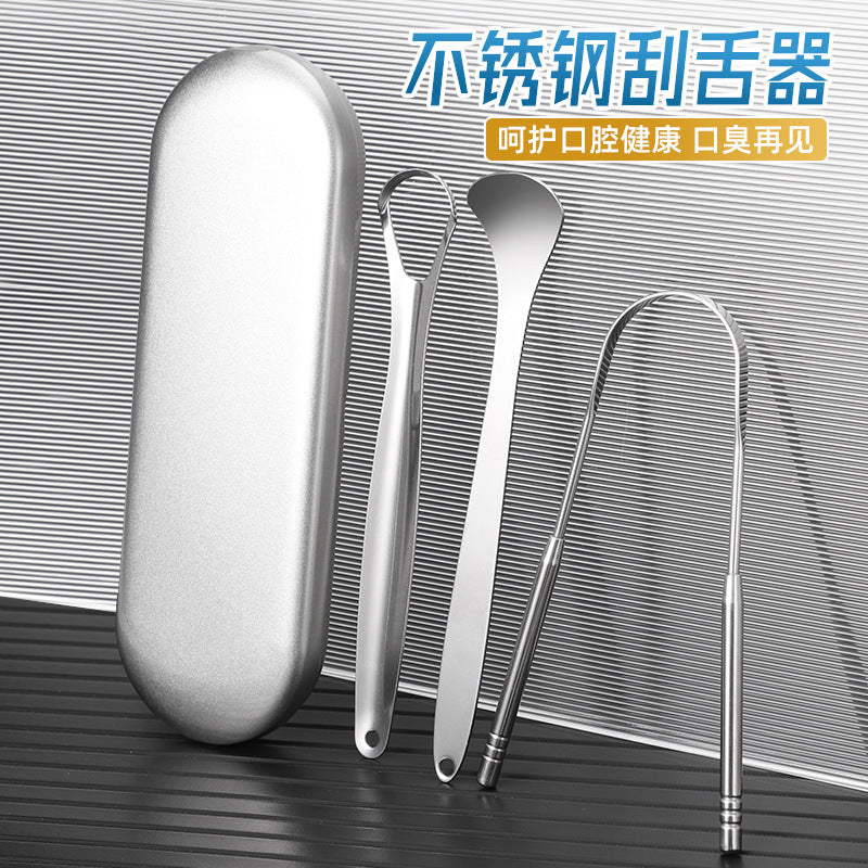 Spot Stainless Steel Tongue Scraper Tongue Cleaner Oral Tongue Coating Cleaning Brush Tongue Coating Brush to Remove Bad Breath Tongue Scraper - image 1
