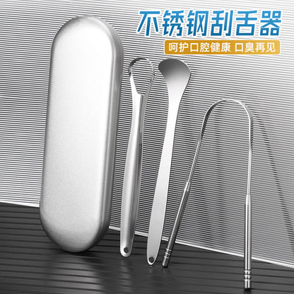 Spot Stainless Steel Tongue Scraper Tongue Cleaner Oral Tongue Coating Cleaning Brush Tongue Coating Brush to Remove Bad Breath Tongue Scraper - image 1