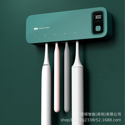 Toothbrush Sterilizer Uv Disinfection Box Sterilization Automatic Drying Electric Bathroom Storage Rack Wall Hanging Without Punching - image 2