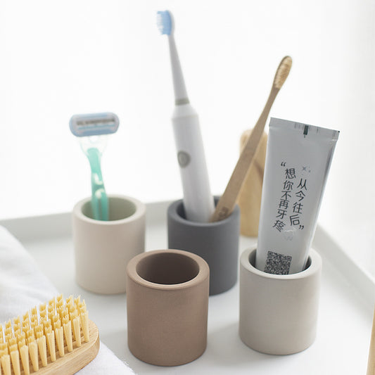 Diatomaceous Earth Toothbrush Holder Absorbs Odor, Household Toothbrush Cup, Bathroom Supplies, Drying and Absorbing Water Toothbrush Holder Wholesale - image 1