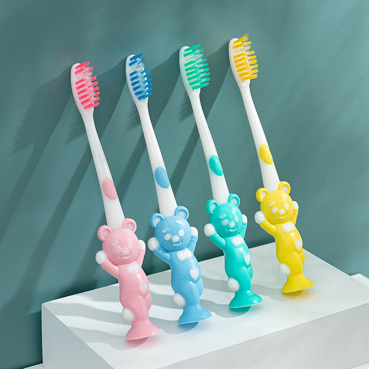Bqb Export Export Kidsren's English Toothbrush Bear and Rabbit Kidsren's Toothbrush Soft Bristles 4-Pack Toothbrush Wholesale - image 3