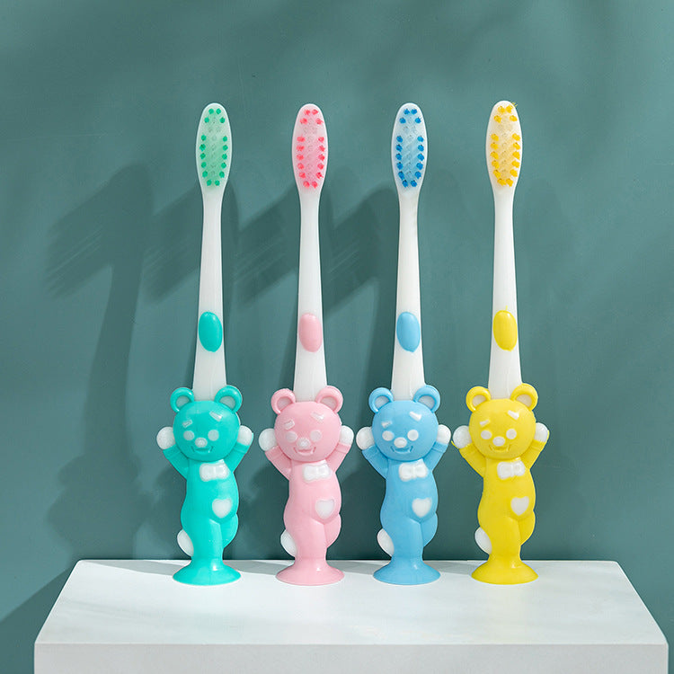 Bqb Export Export Kidsren's English Toothbrush Bear and Rabbit Kidsren's Toothbrush Soft Bristles 4-Pack Toothbrush Wholesale - image 4
