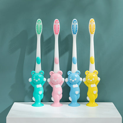Bqb Export Export Kidsren's English Toothbrush Bear and Rabbit Kidsren's Toothbrush Soft Bristles 4-Pack Toothbrush Wholesale - image 4