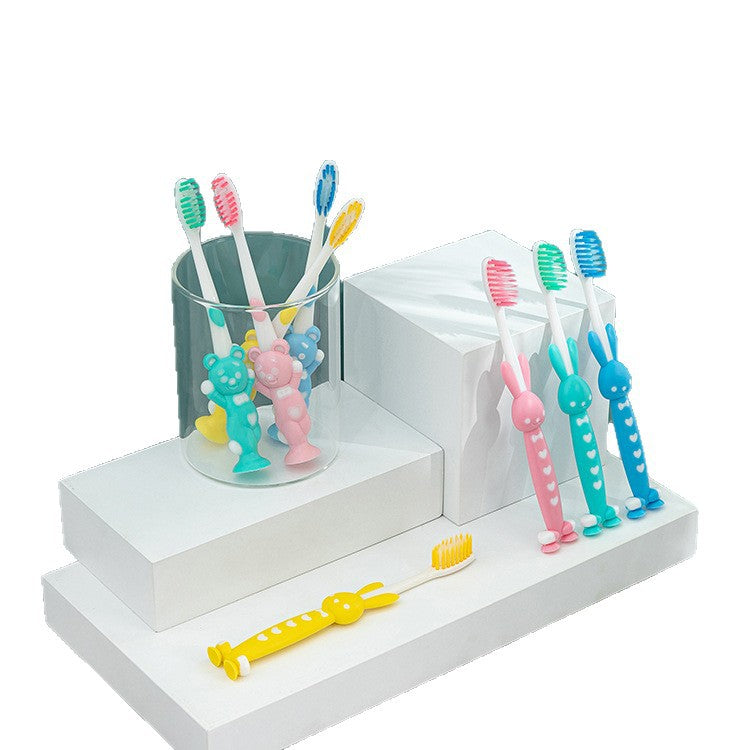 Bqb Export Export Kidsren's English Toothbrush Bear and Rabbit Kidsren's Toothbrush Soft Bristles 4-Pack Toothbrush Wholesale - image 5