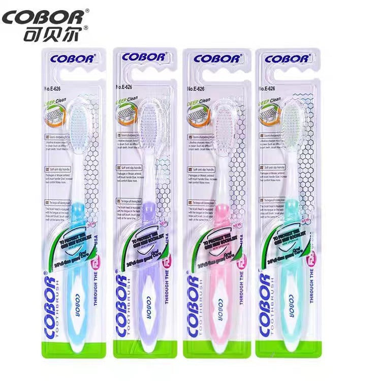 COBOR Cobell American Toothbrush Superfine Soft Hair Gingival Protection Adult Toothbrush 12 Family Travel Pack - image 2