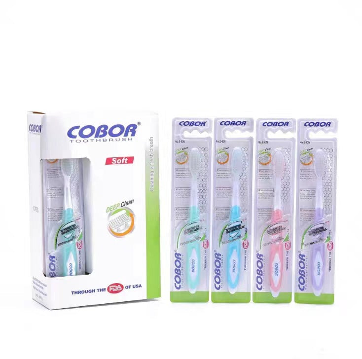 COBOR Cobell American Toothbrush Superfine Soft Hair Gingival Protection Adult Toothbrush 12 Family Travel Pack - image 5