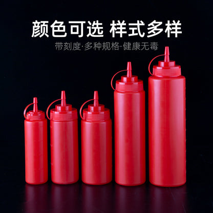 Pin first cross-border wholesale squeeze sauce bottle plastic Japanese-style pointed mouth three-hole Jam bottle tomato salad squeeze sauce bottle - image 2