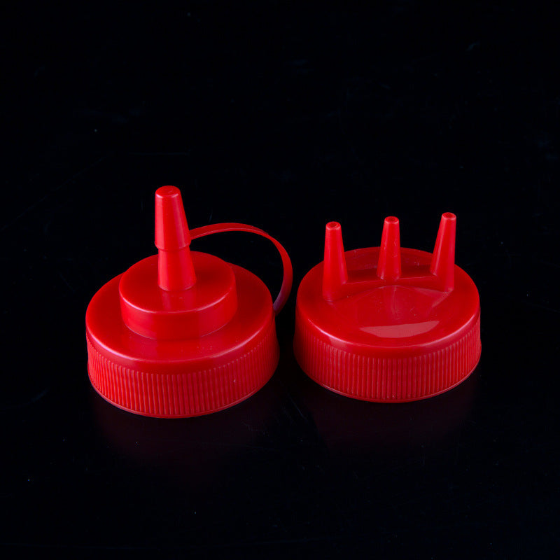 Pin first cross-border wholesale squeeze sauce bottle plastic Japanese-style pointed mouth three-hole Jam bottle tomato salad squeeze sauce bottle - image 3