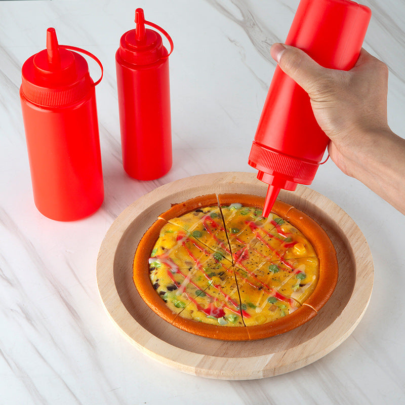 Pin first cross-border wholesale squeeze sauce bottle plastic Japanese-style pointed mouth three-hole Jam bottle tomato salad squeeze sauce bottle - image 4