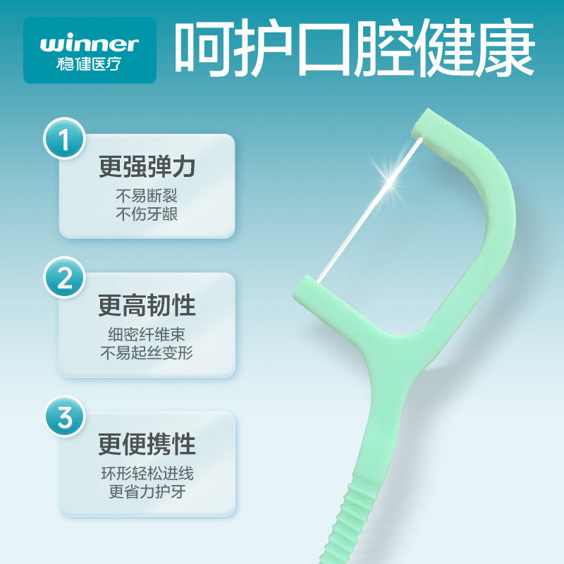 Winner Robust Medical Mint-Flavored Dental Floss Portable Disposable Toothpicks Portable Pack of 36 - image 4
