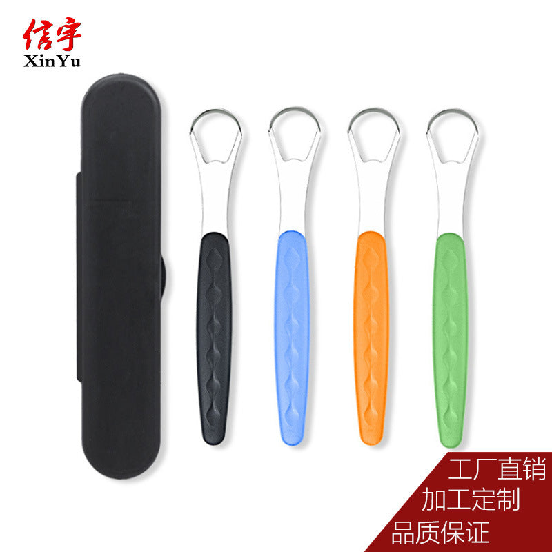 Tongue Scraper Tongue Coating Cleaner Stainless Steel Tongue Scraper Oral Care Tool Bad Breath Tongue Brush in stock Wholesale - image 3