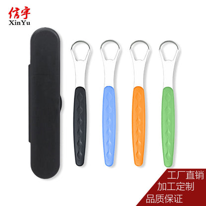 Tongue Scraper Tongue Coating Cleaner Stainless Steel Tongue Scraper Oral Care Tool Bad Breath Tongue Brush in stock Wholesale - image 3