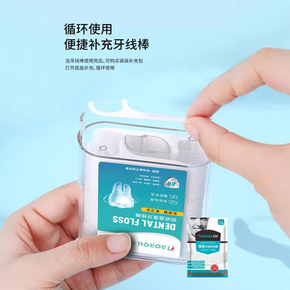 Rongqiao Dental Floss Stick Dental Floss Toothpick Wholesale Dental Floss Box Ultra-Fine Disposable Toothpick Floss Box Full Box for Home Use - image 3