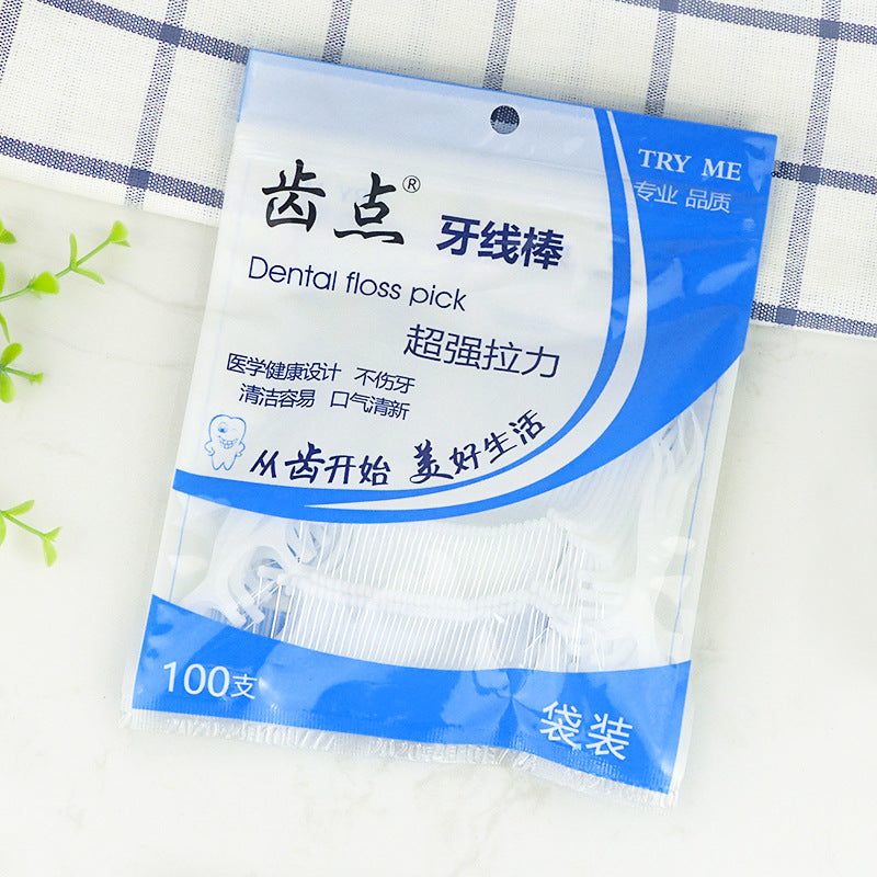 Tooth point bag dental floss 100 source factory spot wholesale disposable high tension dental floss stick Toothpick line - image 4