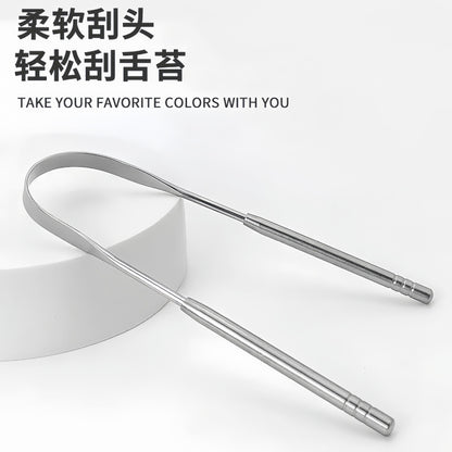 Factory Stock Tongue Stainless Steel Cleaner Tongue Scraper Tongue Coating Brush for Bad Breath Removal Adult Oral Cleaning Tool - image 4