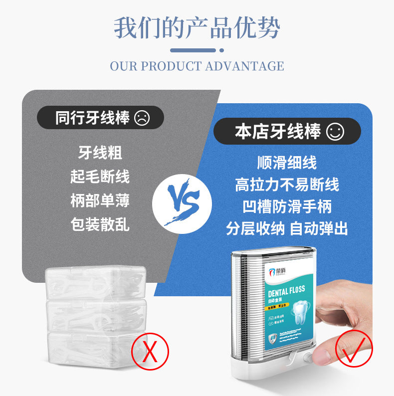 Rongqiao Dental Floss Box Family Floss Stick Ultra-Fine Whole Box Boxed Home Special Restaurant Wholesale Toothpicks - image 2