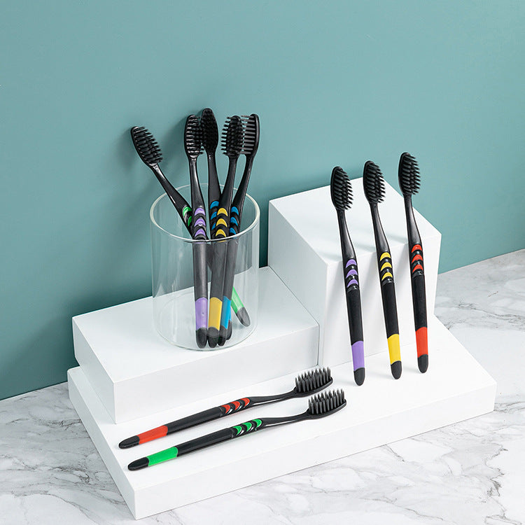 Bqb2 Black Moon Ten-Pack Adult Cross-Border E-Commerce Toothbrush Soft Bristle Manufacturer Wholesale Toothbrush Wholesale - image 4