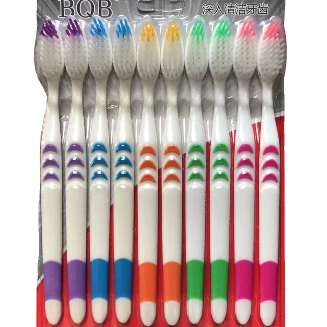 Bqb2 Black Moon Ten-Pack Adult Cross-Border E-Commerce Toothbrush Soft Bristle Manufacturer Wholesale Toothbrush Wholesale - image 5