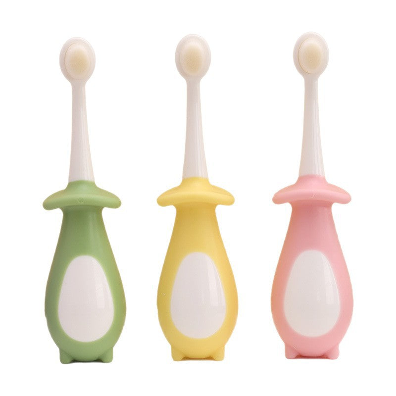 Toothbrush with Soft Bristles, Cute Kidsren's Training Toothbrush for 0-3 Years Old, Soft Glue That Does Not Hurt the Skin, Little Penguin 10,000-Bristle Toothb - image 5