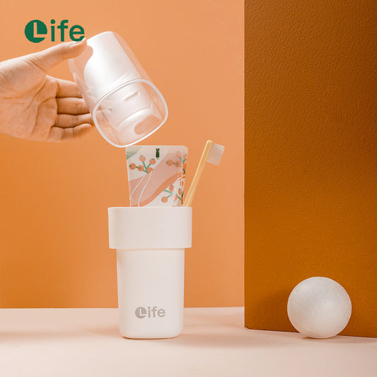 Yiyue Double-Layer Mouthwash Cup Household Toothbrush Cup Wash Cup Couple Travel Toothbrush Storage Box Wash Cup Set - image 1