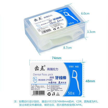 Tooth Point boxed 50 PCs dental floss flat ultra-fine dental floss stick disposable bow plastic toothpick in stock wholesale - image 4