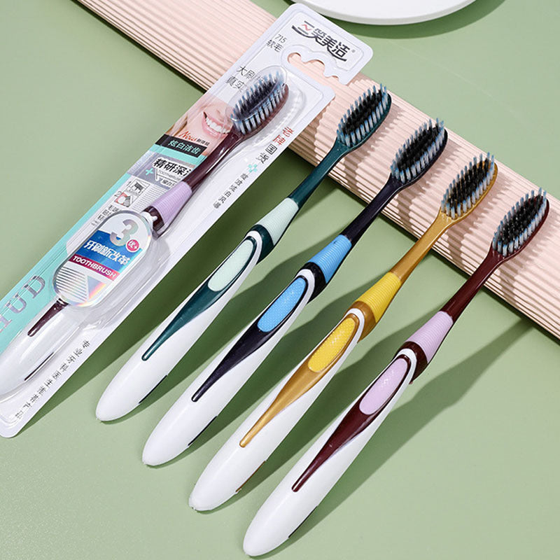 Multi-Color Toothbrush Handle Adult Oral Cleaning Soft-Bristled Toothbrush Adult Student Unisex Toothbrush for Entertaining Guests and Home Use - image 1