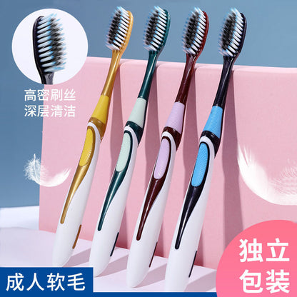 Multi-Color Toothbrush Handle Adult Oral Cleaning Soft-Bristled Toothbrush Adult Student Unisex Toothbrush for Entertaining Guests and Home Use - image 2