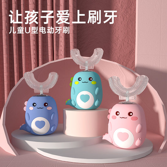 Children's electric toothbrush u-shaped baby Sonic Soft Hair 2-6-12 years old USB rechargeable u-shaped tooth cleaner factory wholesale - image 1