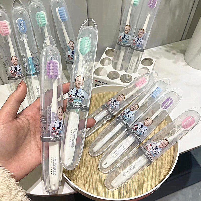 American X-brush super soft toothbrush 12 independent packaging adult fine hair soft hair high-end travel toothbrush wholesale - image 1