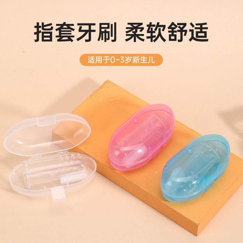 Factory Direct Sales Baby Thumb Set Toothbrush Silicone Milk Toothbrush Finger Toothbrush Baby Tongue Cleaning Brush Box - image 1