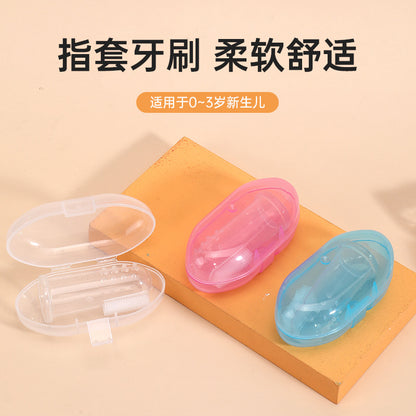 Factory Direct Sales Baby Thumb Set Toothbrush Silicone Milk Toothbrush Finger Toothbrush Baby Tongue Cleaning Brush Box - image 1