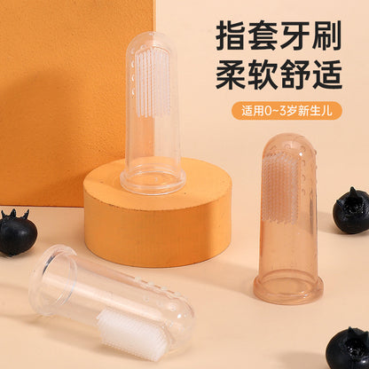 Factory Direct Sales Baby Thumb Set Toothbrush Silicone Milk Toothbrush Finger Toothbrush Baby Tongue Cleaning Brush Box - image 3