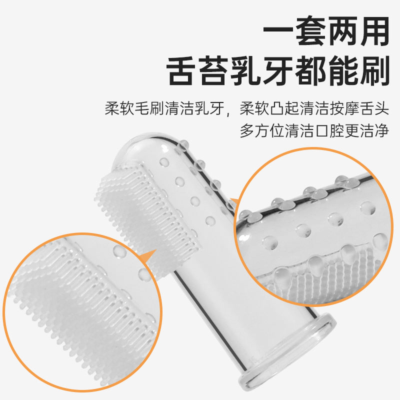Factory Direct Sales Baby Thumb Set Toothbrush Silicone Milk Toothbrush Finger Toothbrush Baby Tongue Cleaning Brush Box - image 4