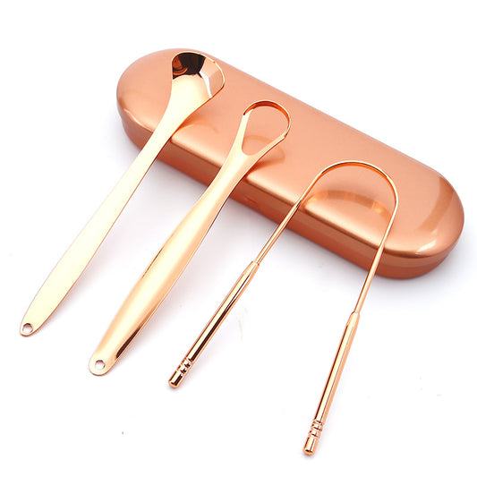 Stainless Steel Tongue Scraper Remover Tongue Coating Cleaner Oral Hygiene Care Tool Set U-Shaped Daily Use - image 2