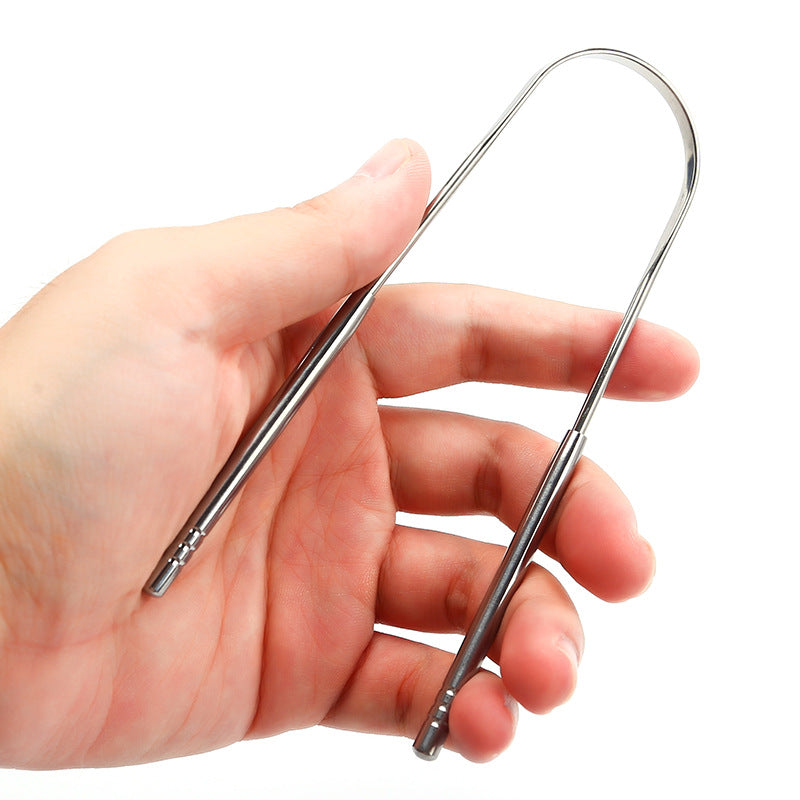 Stainless Steel Tongue Scraper Remover Tongue Coating Cleaner Oral Hygiene Care Tool Set U-Shaped Daily Use - image 4