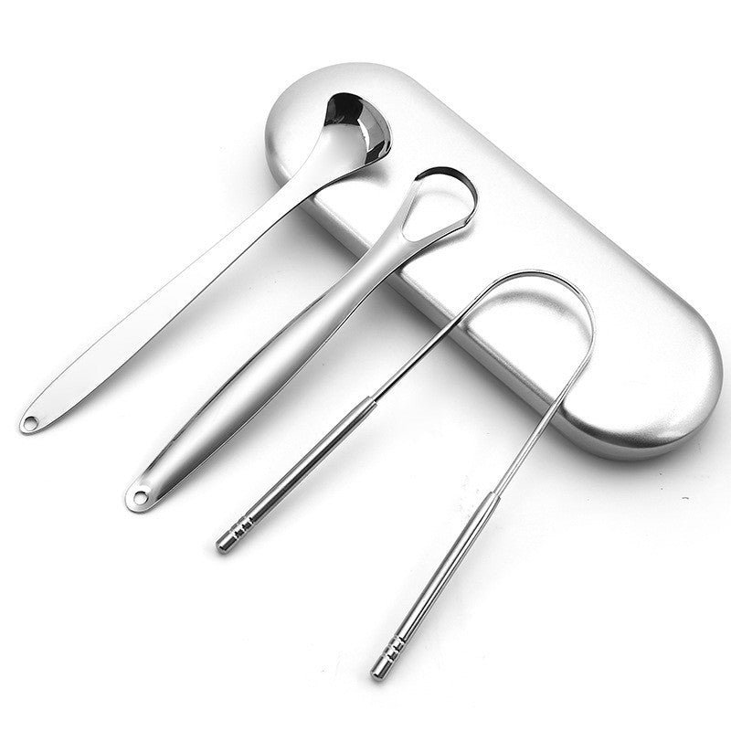 Stainless Steel Tongue Scraper Remover Tongue Coating Cleaner Oral Hygiene Care Tool Set U-Shaped Daily Use - image 5