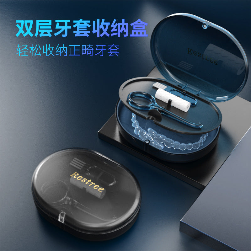 New product magnetic absorption self-contained mirror storage braces Box Portable out of the essential double-layer retainer tooth box - image 2