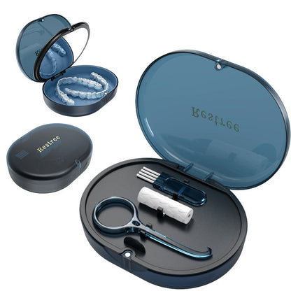 New product magnetic absorption self-contained mirror storage braces Box Portable out of the essential double-layer retainer tooth box - image 5
