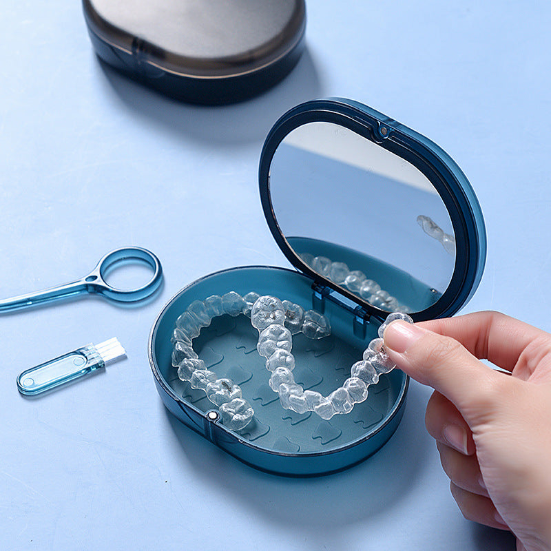 New Magnetic Suction with Mirror Storage Braces Box, Portable and Essential Double-Layer Retainer Tooth Box When Going Out - image 4