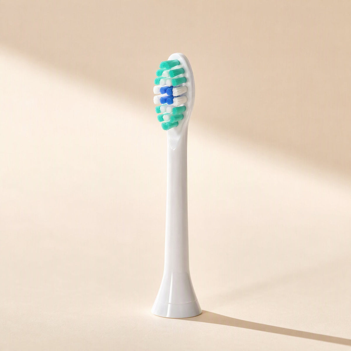 White electric toothbrush replacement brush head with soft bristles - view 3