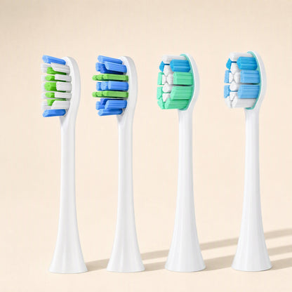 White electric toothbrush replacement brush head with soft bristles - view 5